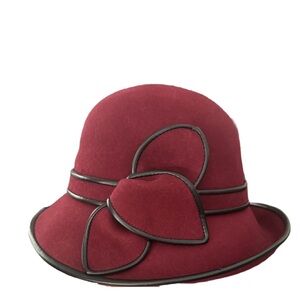 ADORA Burgundy Hat with Black Accents
